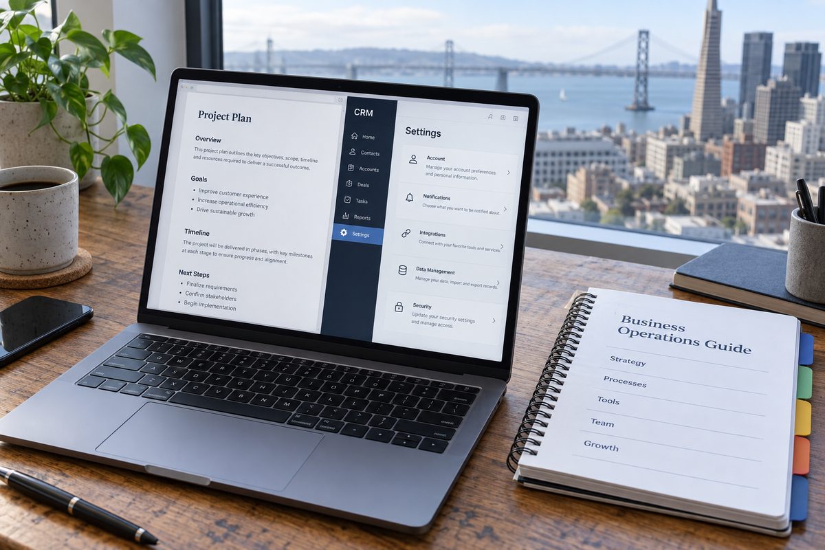Admin guide open beside the CRM settings it documents